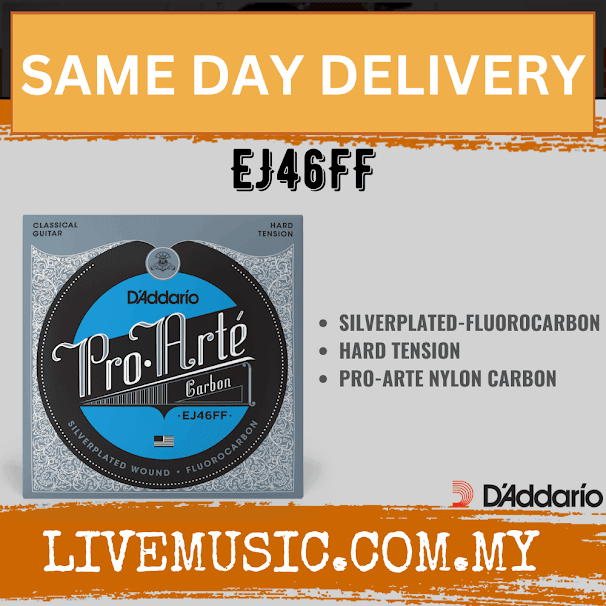 D'addario EJ46FF Pro-arté Carbon Classical Guitar Strings, Hard Tension