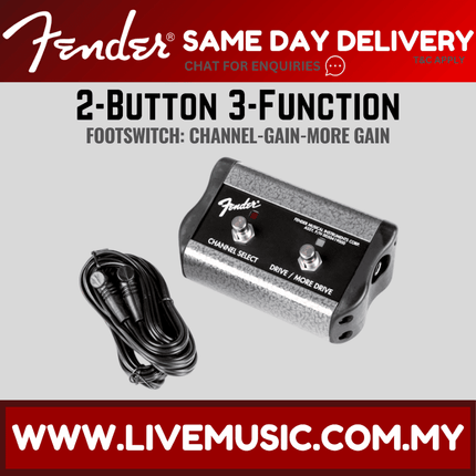 Fender 2 Button 3 Function Footswitch, Drive/More Drive