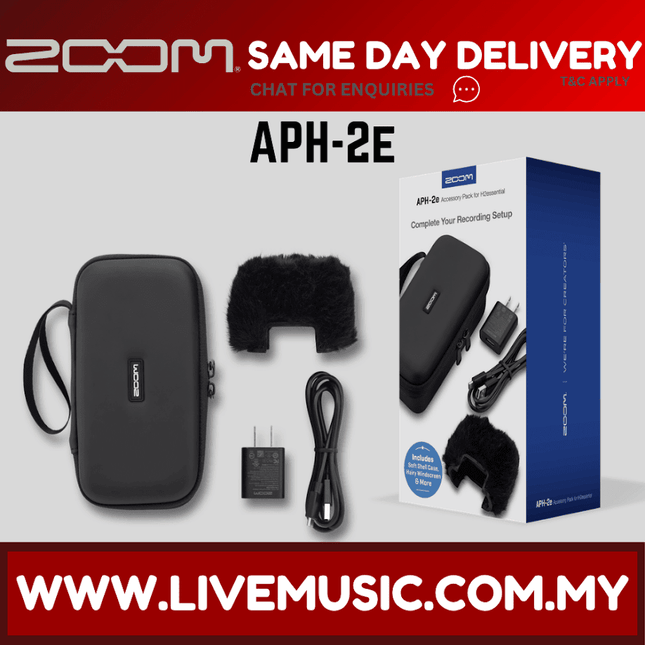 Zoom APH-2e accessory pack with pouch, furry windscreen, cables and adapter