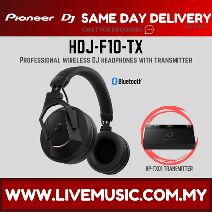 Pioneer DJ HDJ-F10-TX Wireless Headphone with Transmitter ( HDJ F10 TX HDJF10TX )