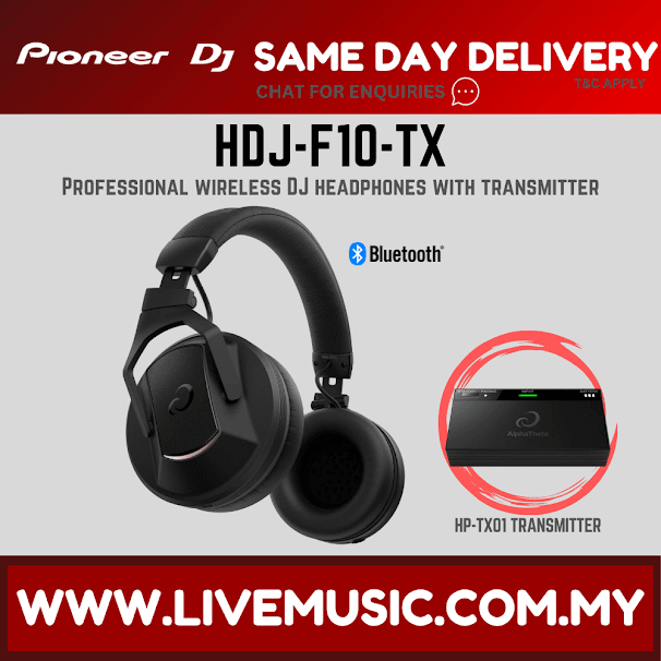 Pioneer DJ HDJ-F10-TX Wireless Headphone with Transmitter ( HDJ F10 TX HDJF10TX )