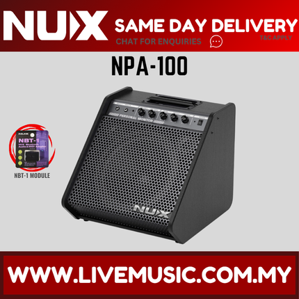 Nux NPA-100 Bluetooth Enabled 12" 120W Personal Drum Amplifier Monitor for Digital Drums ( NPA 100 NPA100 )