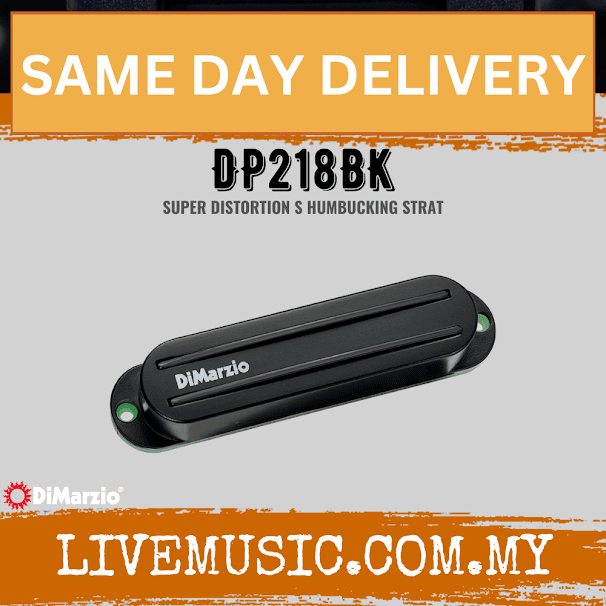 DiMarzio DP218BK Super Distortion S Strat Humbucker Pickup - Black (DP218/DP-218)
