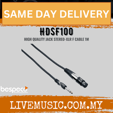 Bespeco HDSF100 High Quality Jack Mono-XLR F Cable 1M ( HDSF-100 / HDSF 100 )
