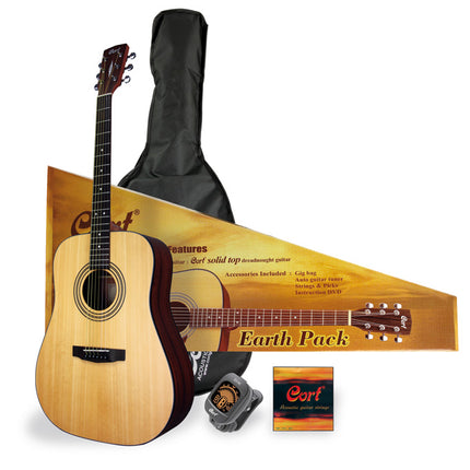 Cort Earth Pack Solid Top Acoustic Guitar Package