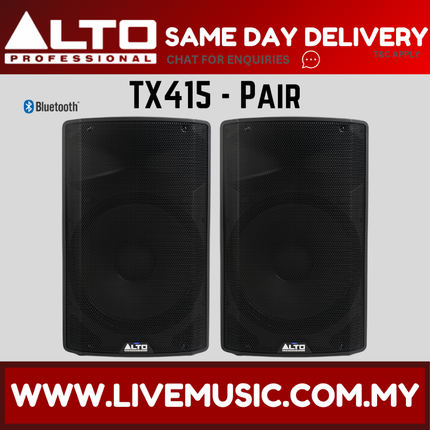 Alto TX415 15" 2-Way Powered Loudspeaker w/Wireless Mic, Speaker Stand and Cable ( TX-315 / TX 315 / TX 415 / TX-415 )