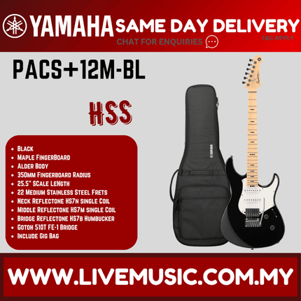 Yamaha PACS+12M Pacifica Standard Plus Electric Guitar - Black ( PACS+12M / PACS+12M )
