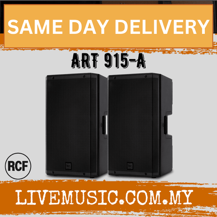 RCF ART 915-A Two-Way 15" 2100W Powered PA Speaker With Speaker Stand And Cable - Each / Pair ( ART915A / 915A / ART )