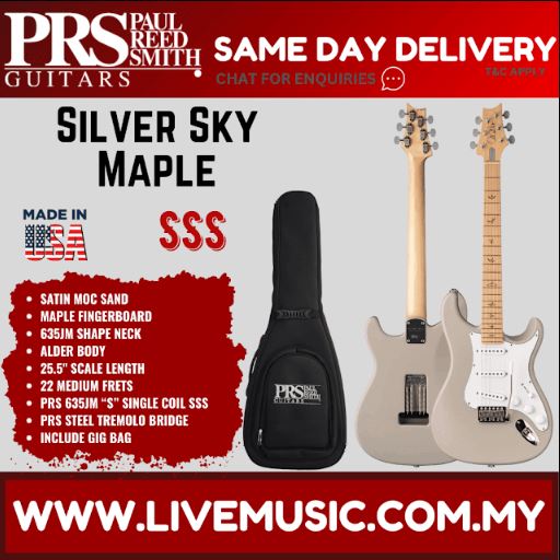 Satin Moc Sand electric guitar with maple neck and included gig bag, single-coil SSS