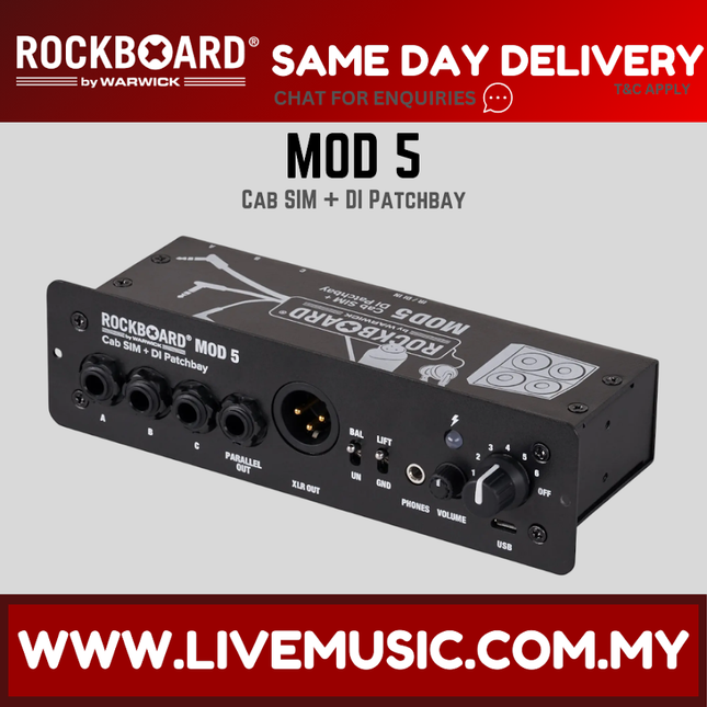 Rockboard by Warwick MOD 5 Patchbay w/ Cab Simulation and DI Patchbay