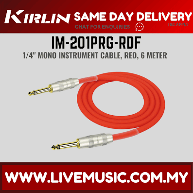 Kirlin Cable IM-201PRG Instrument Cable Mono Plug 3/6 Meter Guitar Cable - Green/Purple/Red/Yellow (IM 201PRG/IM201PRG)