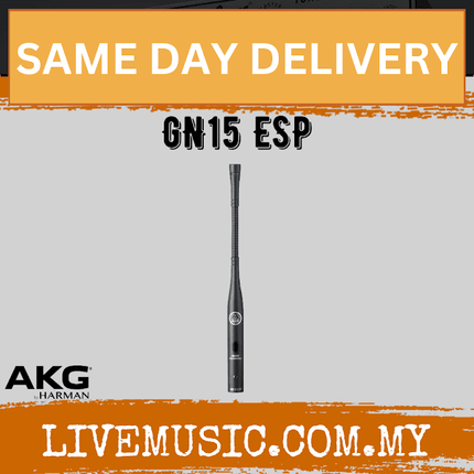 AKG GN15 ESP microphone product graphic with “Same Day Delivery” banner