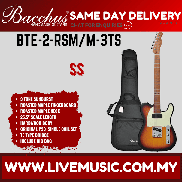 Bacchus BTE-2-RSM/M Electric Guitar, Roasted Maple Fretboard - Without Accessories ( BTE2RSMM / BTE2 / BTE 2 RSM M )