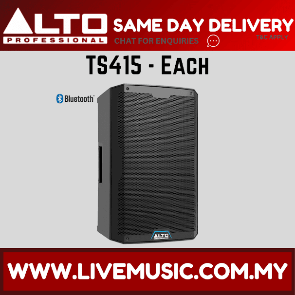Alto TS415 2500W 15" Powered Speaker w/UG-88HH Wireless Mic, Speaker Stand and Cable - Each / Pair ( TS-415 / TS 415 )