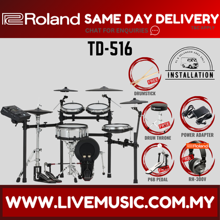 Roland TD-516 Electronic Digital Drum Set w/Accessories ( TD516 TD 516 ) Replace TD-27KV2 TD27KV2