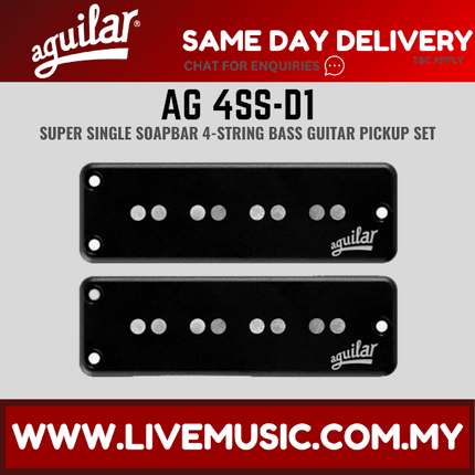 Aguilar AG 4SS-D1 Super Single Soapbar 4-String Bass Guitar Pickup Set (4SSD1 4SS D1)