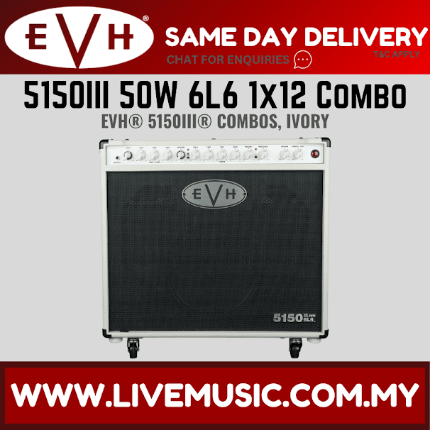 EVH 5150III 50W 6L6 1x12 Guitar Combo Amplifier - Ivory