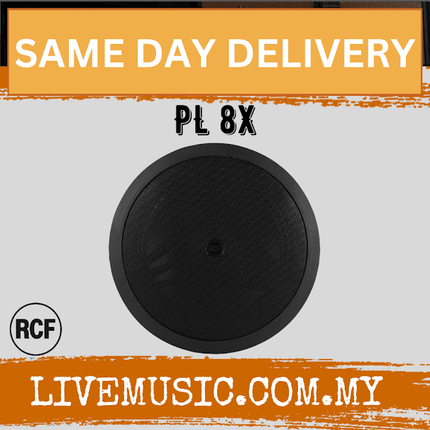 RCF PL 8X COAXIAL CEILING SPEAKER - Black ( PL8X / PL-8X )