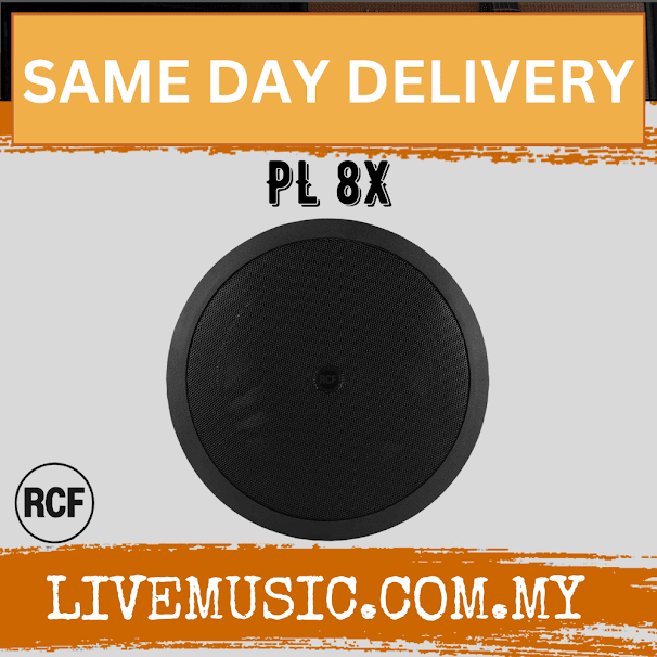 RCF PL 8X COAXIAL CEILING SPEAKER - Black ( PL8X / PL-8X )