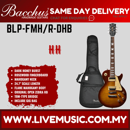 Bacchus BLP-FMH/R Electric Guitar - Dark Honey Burst (BLPFMH/BLP-FMH/R) (Copy)