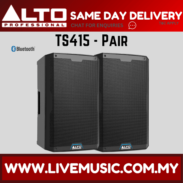 Alto TS415 2500W 15" Powered Speaker w/UG-88HH Wireless Mic, Speaker Stand and Cable - Each / Pair ( TS-415 / TS 415 )