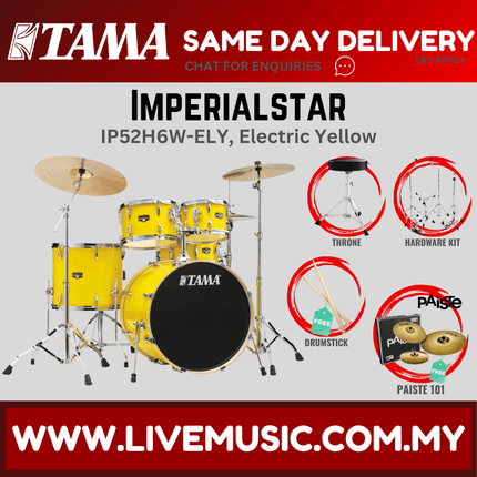 Tama Imperial Star Drum Set with Drum Throne, Imperialstar With Paiste101 Cymbal Set ( IP52H6W )