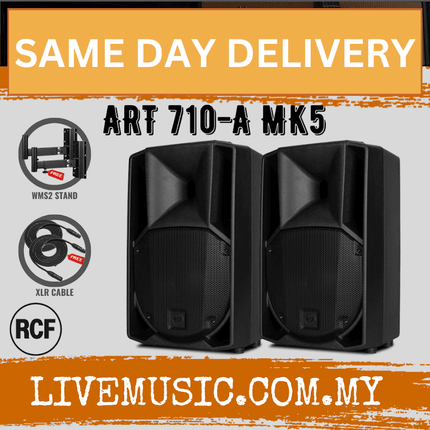 RCF ART 710-A MK5 10" 1400W 2-way Active Powered Speaker w/Speaker Stand - Each / Pair ( ART710A / ART710 / MK5 )