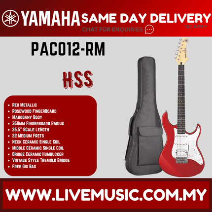 Yamaha PAC012 Pacifica Electric Guitar w/Accessories - Red Metallic ( PAC 012 / PAC-012 )