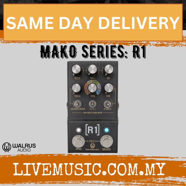 Walrus Audio MAKO Series R1 High-Fidelity Stereo Reverb Pedal