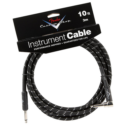 Fender Custom Shop Performance Series 10ft Angled Instrument Cable - Black Tweed