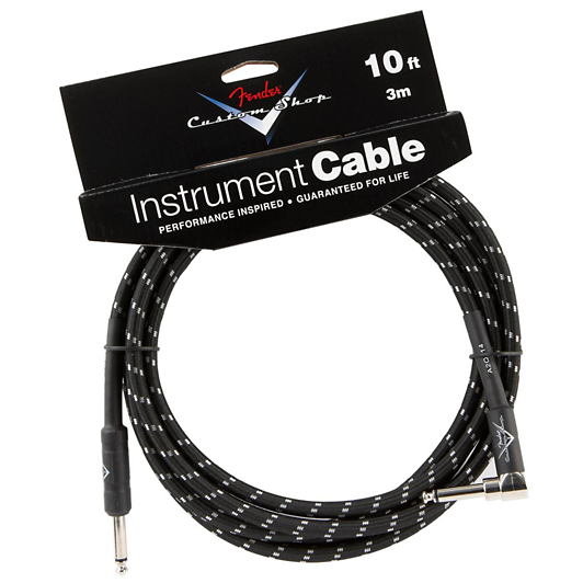 Fender Custom Shop Performance Series 10ft Angled Instrument Cable - Black Tweed