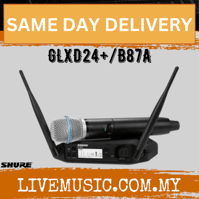 Shure GLXD24+/B87 Digital Wireless Handheld System with Beta 87 Capsule ( GLXD24+ / B87 )
