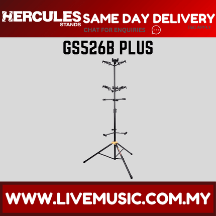Hercules GS526B PLUS Auto Grip System (AGS) Guitar Stand for Six Guitars