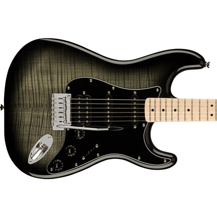 Squier Affinity Series HSS Stratocaster FMT Electric Guitar, Maple Fretboard - Black Burst