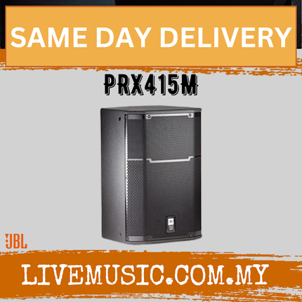 JBL PRX415M 1200W 15 inch Passive Speaker With SPS502 Speaker Stand - Black - Each ( PRX-415M / PRX 415M )