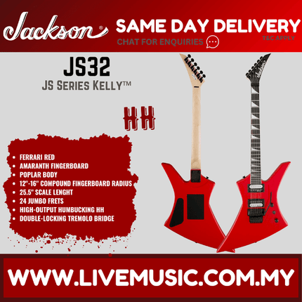 Jackson JS32 - JS Series Kelly Electric Guitar Amaranth Fretboard - Ferrari Red (JS-32/JS 32)