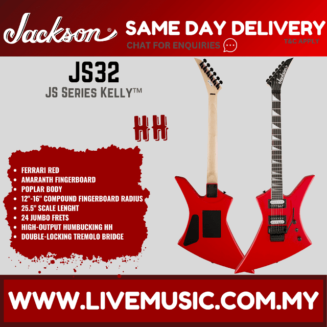 Jackson JS32 - JS Series Kelly Electric Guitar Amaranth Fretboard - Ferrari Red (JS-32/JS 32)