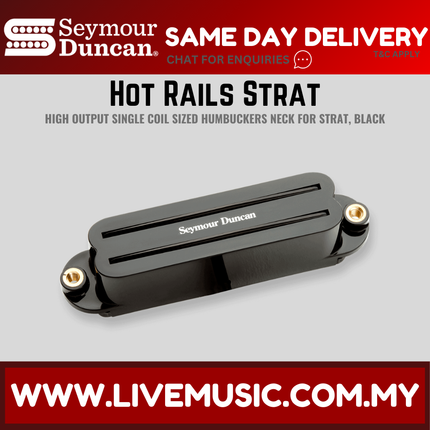 Seymour Duncan SHR-1N Hot Rails Strat Neck Pickup, Black (SHR1N)