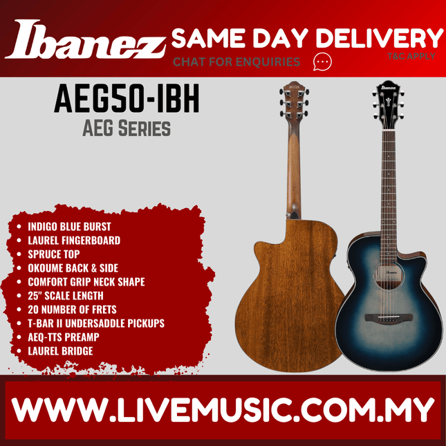 Ibanez AEG50 Acoustic Electric Guitar - ( AEG-50 / AEG50 )