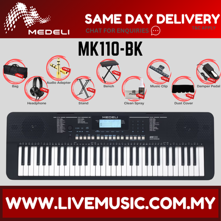 Medeli MK110 Millenium Series 61 Keys Portable Keyboard ( MK-110 / MK 110 / MK100 / MK 100 ) replace MK100
