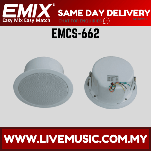 Emix EMCS-662 6.5" 6W Ceiling Speaker c/w Enclosure ( EMCS 662 / EMCS662 )