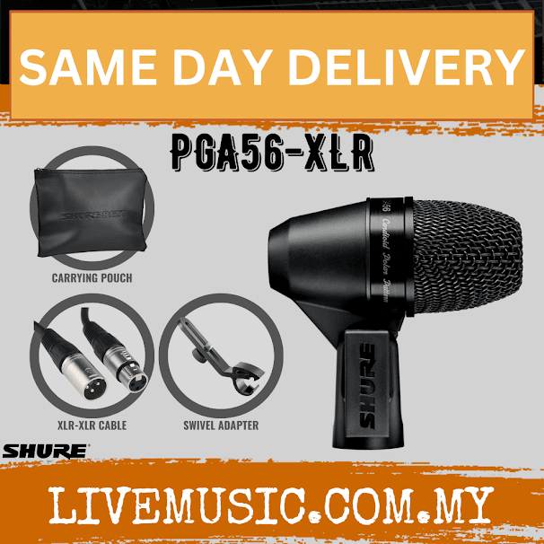 Shure PGA56-LC Cardioid Dynamic Snare/Tom Microphone (PGA56 / PGA-56 / PGA56LC)