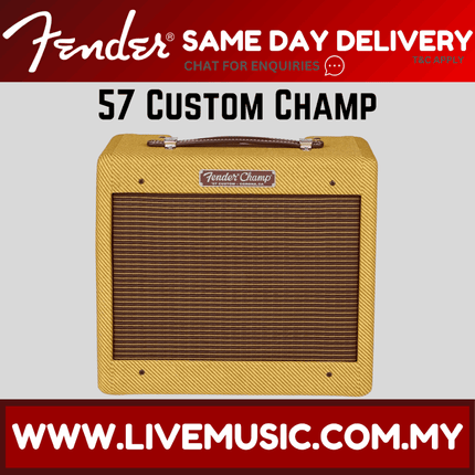Fender 57 Custom Champ Guitar Tube Combo Amplifier, Tweed, 230V UK