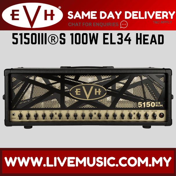 EVH 5150IIIS EL34 100W Tube Guitar Amplifier Head (EL34Head/EL-34-Head)
