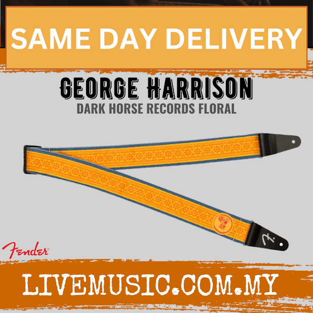 Fender George Harrison Dark Horse Floral Guitar Strap