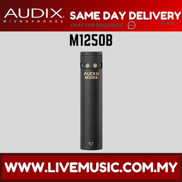 Audix M1250B Miniaturized Condenser Microphone - Black (M1250-B/M1250 B)