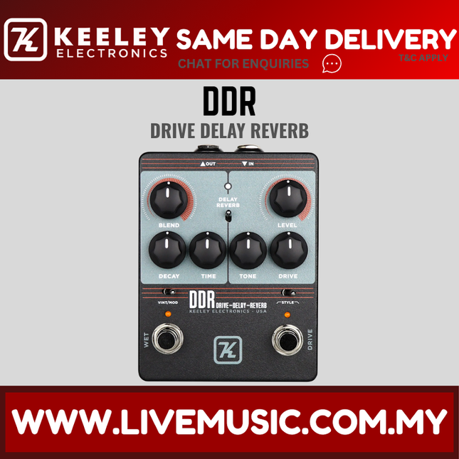 Keeley DDR-Drive Delay Reverb Guitar Effects Pedal