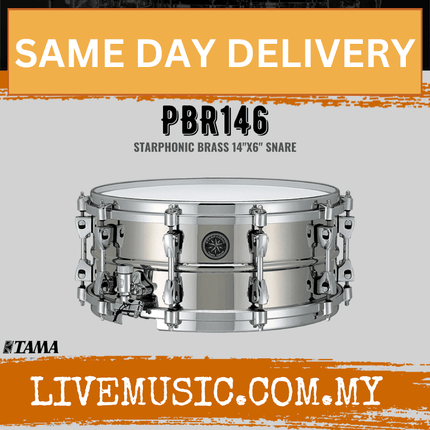 Tama PBR146 Starphonic Brass 14 Inch X6 Inch Snare, Nickel Plated Brass
