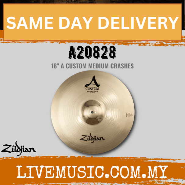 Zildjian 18" A Series Custom Medium Crash Cymbal (A20828)