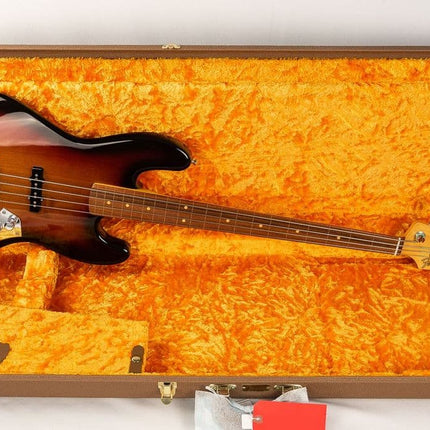 Fender Artist Jaco Pastorius Fretless Jazz Bass Guitar, Pau Ferro Fretboard with Deluxe Hardshell Case - 3-Tone Sunburst